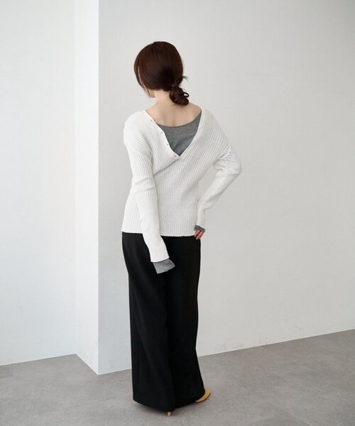 SHENERY(シーナリー)の「2WAYリブカーディガン(カーディガン/ボレロ・レディース・オレンジ/グレー/オフホワイト・FREE)」の7枚目の写真