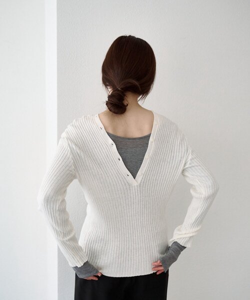 SHENERY(シーナリー)の「2WAYリブカーディガン(カーディガン/ボレロ・レディース・オレンジ/グレー/オフホワイト・FREE)」の12枚目の写真