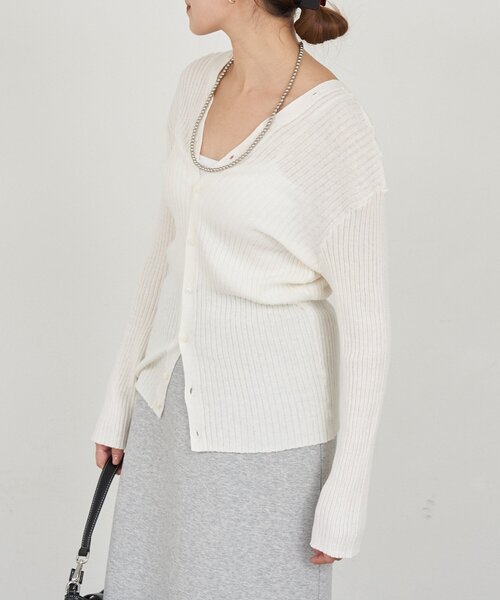 SHENERY(シーナリー)の「2WAYリブカーディガン(カーディガン/ボレロ・レディース・オレンジ/グレー/オフホワイト・FREE)」の18枚目の写真