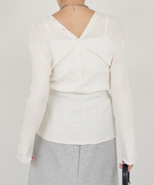 SHENERY(シーナリー)の「2WAYリブカーディガン(カーディガン/ボレロ・レディース・オレンジ/グレー/オフホワイト・FREE)」の19枚目の写真