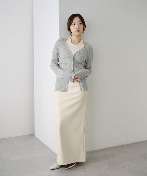 SHENERY(シーナリー)の「2WAYリブカーディガン(カーディガン/ボレロ・レディース・オレンジ/グレー/オフホワイト・FREE)」の21枚目の写真