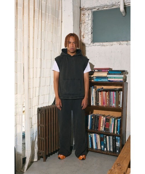 CREO STORE(クレオストア)の「【IAMU】Unisex Vintage Jersey Pants ヴィンテージスウェットパンツ(ユニセックス)(スウェットパンツ・レディース・ネイビー/チャコールグレー・FREE)」の4枚目の写真