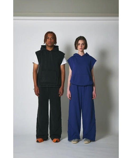 CREO STORE(クレオストア)の「【IAMU】Unisex Vintage Jersey Pants ヴィンテージスウェットパンツ(ユニセックス)(スウェットパンツ・レディース・ネイビー/チャコールグレー・FREE)」の6枚目の写真