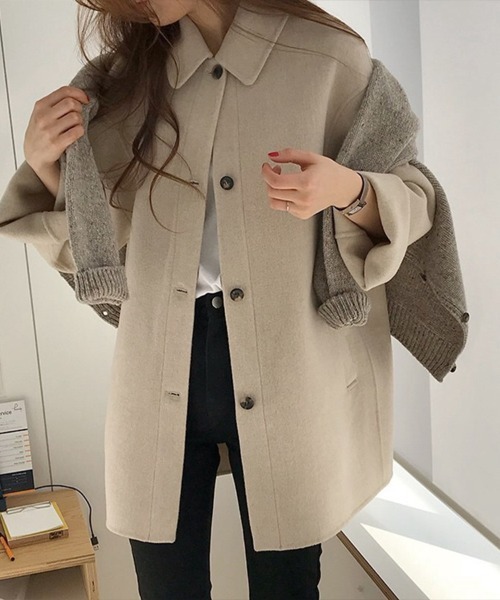 Flugge（フラッジー）の「ステンカラーコート（ステンカラーコート・レディース・ブラック/アイボリー・LARGE/MEDIUM）」の2枚目の写真