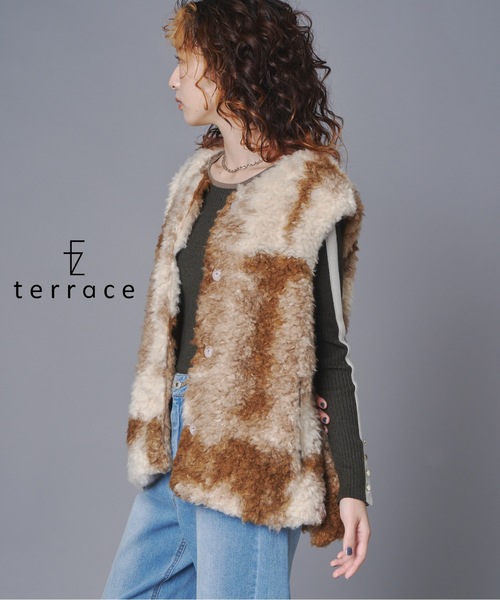 グラデーションプードルファーベスト