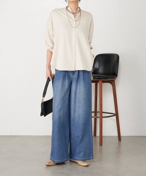 Jena espace merveilleux(ジェナ エスパスメルヴェイユ)の「【後ろ姿で魅せる】バックラッフルシャツ(シャツ/ブラウス・レディース・ブラック/イエロー/ベージュ・FREE)」の15枚目の写真