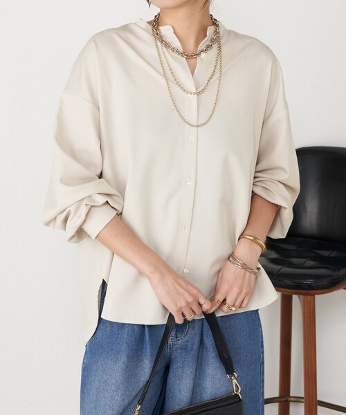 Jena espace merveilleux(ジェナ エスパスメルヴェイユ)の「【後ろ姿で魅せる】バックラッフルシャツ(シャツ/ブラウス・レディース・ブラック/イエロー/ベージュ・FREE)」の19枚目の写真