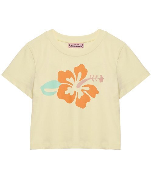 HIGH SCHOOL DISCO（ハイスクールディスコ）の「ヒビスカス半袖クロップTシャツ_レモン（Tシャツ/カットソー・レディース・その他・FREE）」の2枚目の写真