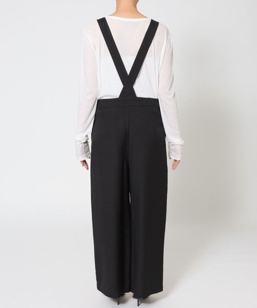 BABYLONE（バビロン）の「ヴィスコースダブルクロスサロペット（サロペット/オーバーオール・レディース・ブラック/ベージュ・フリー）」の13枚目の写真