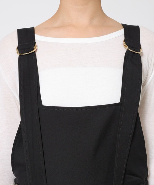 BABYLONE（バビロン）の「ヴィスコースダブルクロスサロペット（サロペット/オーバーオール・レディース・ブラック/ベージュ・フリー）」の17枚目の写真