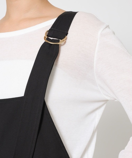 BABYLONE（バビロン）の「ヴィスコースダブルクロスサロペット（サロペット/オーバーオール・レディース・ブラック/ベージュ・フリー）」の18枚目の写真