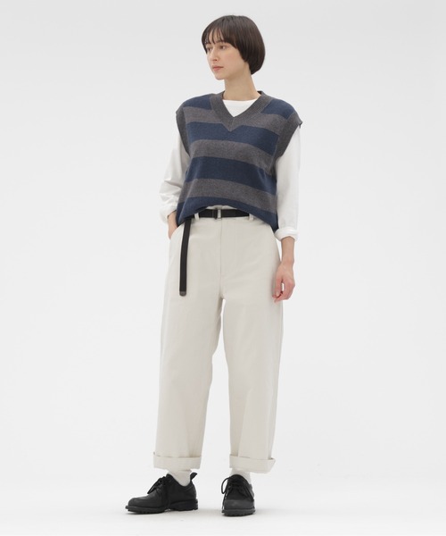 MHL.（エムエイチエル）の「WOOL COTTON KNITWEAR（ニット/セーター・レディース・ホワイト系その他3/グレー系その他3・2）」の8枚目の写真