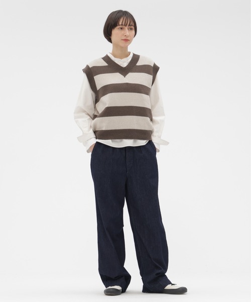 MHL.（エムエイチエル）の「WOOL COTTON KNITWEAR（ニット/セーター・レディース・ホワイト系その他3/グレー系その他3・2）」の3枚目の写真