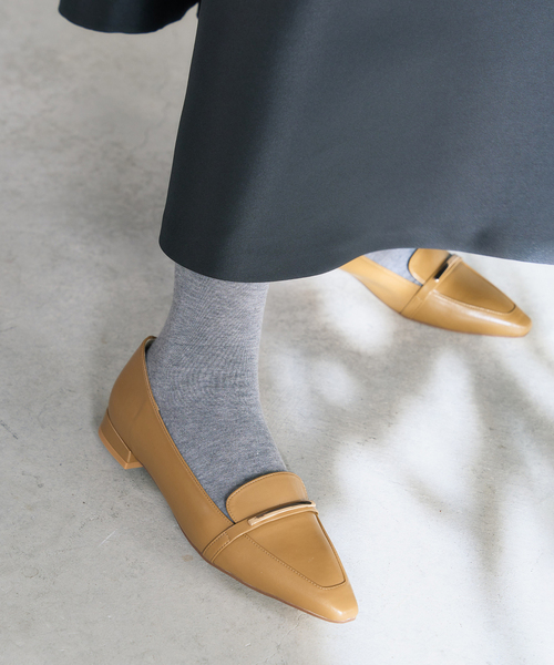 LE TALON（ルタロン）の「フレンチスクエアメタルローファー（ローファー・レディース・アイボリー/ブラック系その他/キャメル・25cm/24.5cm/24cm/23.5cm/23cm/22.5cm/22cm）」の7枚目の写真