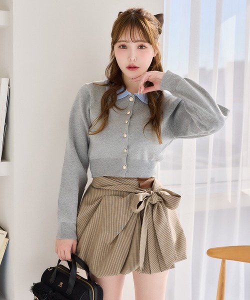 one after another NICE CLAUP（ワンアフターアナザーナイスクラップ）の「【S/Mサイズ展開】リボンミニスカート（スカート・レディース・ベージュ系その他/オフホワイト/ブラック系その他/チャコールグレー・SMALL/MEDIUM）」の15枚目の写真