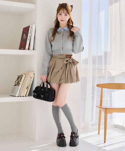 one after another NICE CLAUP（ワンアフターアナザーナイスクラップ）の「【S/Mサイズ展開】リボンミニスカート（スカート・レディース・ベージュ系その他/オフホワイト/ブラック系その他/チャコールグレー・SMALL/MEDIUM）」の12枚目の写真