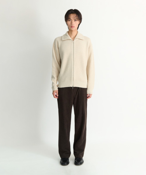 NONBLANK(ノンブランク)の「ルーズフィットジップアップカラーニット_クリームベージュ(ニット/セーター・メンズ・クリーム・M/L/XL)」の9枚目の写真