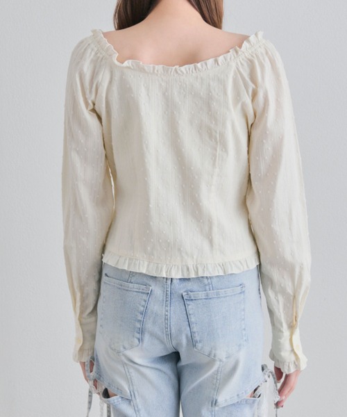 OLIVE des OLIVE（オリーブデオリーブ）の「ドロストジップブラウス（シャツ/ブラウス・レディース・イエロー/オフホワイト/ブラック・FREE）」の17枚目の写真