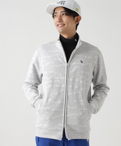 PEARLY GATES裏毛ストレッチロゴジャガードフルジップジャケット