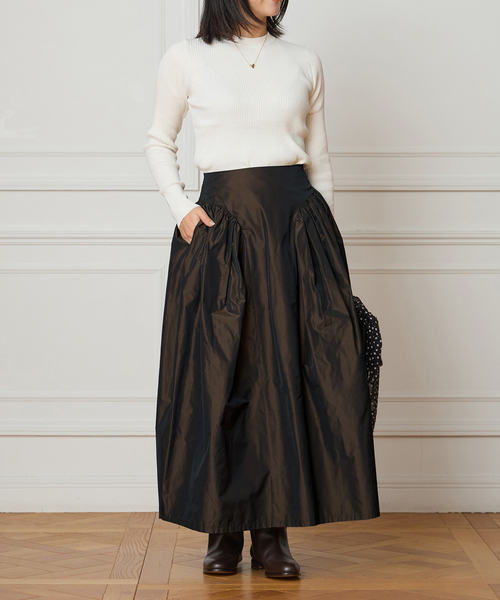 IENA LA BOUCLE（イエナラブークル）の「IENA LA BOUCLE コットンシルクRIBプルオーバー（ニット/セーター・レディース・パープル/バーガンディー/ホワイト・FREE）」の4枚目の写真