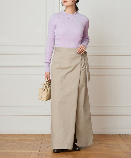 IENA LA BOUCLE（イエナラブークル）の「IENA LA BOUCLE コットンシルクRIBプルオーバー（ニット/セーター・レディース・パープル/バーガンディー/ホワイト・FREE）」の5枚目の写真