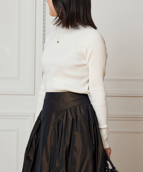 IENA LA BOUCLE（イエナラブークル）の「IENA LA BOUCLE コットンシルクRIBプルオーバー（ニット/セーター・レディース・パープル/バーガンディー/ホワイト・FREE）」の8枚目の写真