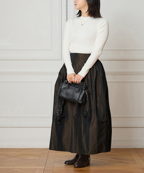 IENA LA BOUCLE（イエナラブークル）の「IENA LA BOUCLE コットンシルクRIBプルオーバー（ニット/セーター・レディース・パープル/バーガンディー/ホワイト・FREE）」の12枚目の写真