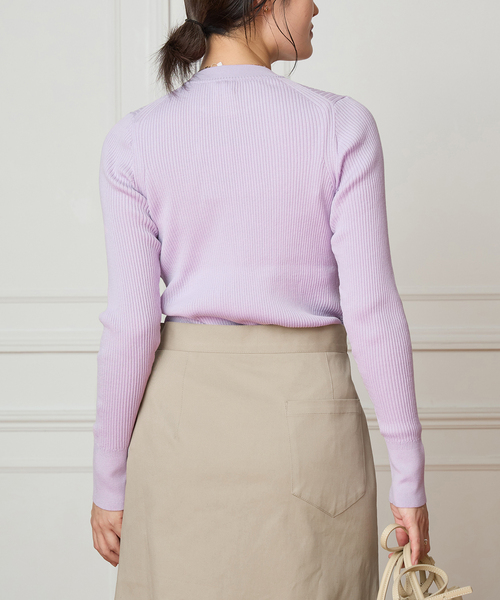 IENA LA BOUCLE（イエナラブークル）の「IENA LA BOUCLE コットンシルクRIBプルオーバー（ニット/セーター・レディース・パープル/バーガンディー/ホワイト・FREE）」の18枚目の写真