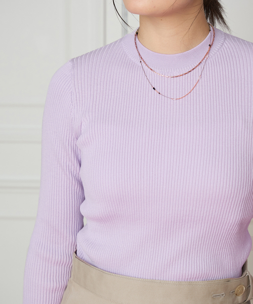 IENA LA BOUCLE（イエナラブークル）の「IENA LA BOUCLE コットンシルクRIBプルオーバー（ニット/セーター・レディース・パープル/バーガンディー/ホワイト・FREE）」の19枚目の写真