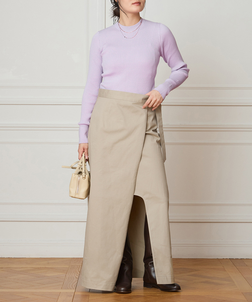 IENA LA BOUCLE（イエナラブークル）の「IENA LA BOUCLE コットンシルクRIBプルオーバー（ニット/セーター・レディース・パープル/バーガンディー/ホワイト・FREE）」の20枚目の写真