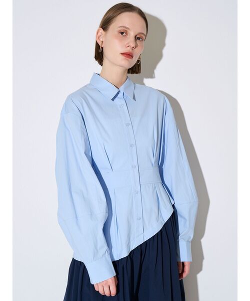 ELENDEEK(エレンディーク)の「ウェーブラインタックワンピース(ワンピース・レディース・ライトブルー/オフホワイト・02/01)」の14枚目の写真