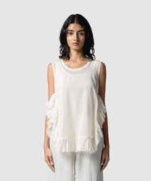 muller of yoshiokubo | muller of yoshiokubo ミュラーオブヨシオクボ / RUFFLE CHIFFON TOP ラッフルシアーシフォントップス / MLS26201(タンクトップ)