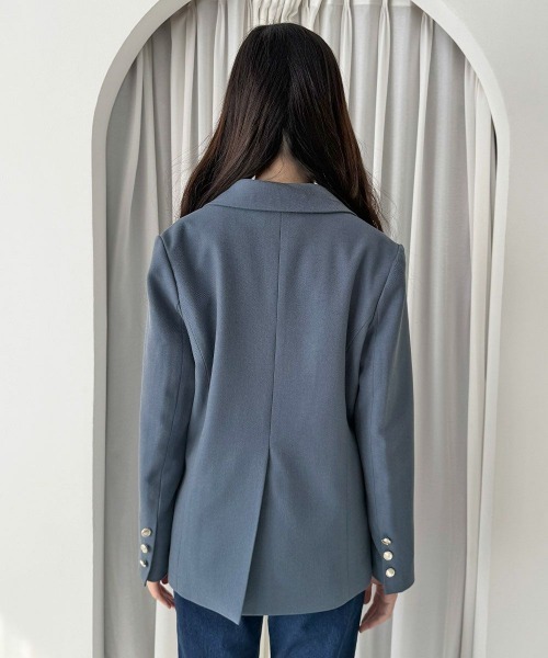 an another angelus（アンアナザーアンジェラス）の「ローズ刺繍衿ダブル釦ジャケット/fint フィント（テーラードジャケット・レディース・ライトベージュ/ブルーグレー・FREE）」の14枚目の写真