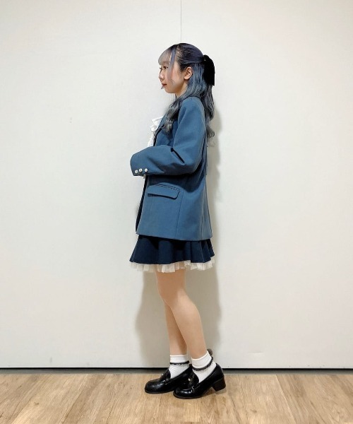 an another angelus(アンアナザーアンジェラス)の「ローズ刺繍衿ダブル釦ジャケット/fint フィント(テーラードジャケット・レディース・ライトベージュ/ブルーグレー・FREE)」の17枚目の写真