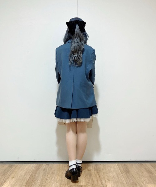 an another angelus(アンアナザーアンジェラス)の「ローズ刺繍衿ダブル釦ジャケット/fint フィント(テーラードジャケット・レディース・ライトベージュ/ブルーグレー・FREE)」の18枚目の写真
