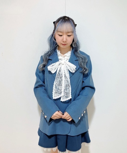 an another angelus(アンアナザーアンジェラス)の「ローズ刺繍衿ダブル釦ジャケット/fint フィント(テーラードジャケット・レディース・ライトベージュ/ブルーグレー・FREE)」の20枚目の写真