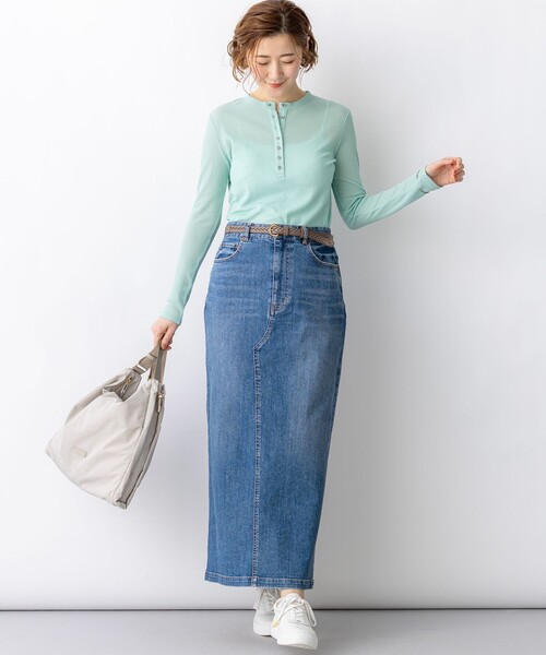 23区 L(ニジュウサンクオオキイサイズ)の「シアーリブ レイヤード ロンTEE(Tシャツ/カットソー・レディース・ブラック系/ホワイト系・46/44)」の3枚目の写真