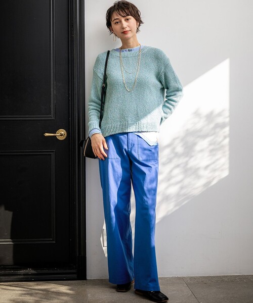23区 L(ニジュウサンクオオキイサイズ)の「シアーリブ レイヤード ロンTEE(Tシャツ/カットソー・レディース・ブラック系/ホワイト系・46/44)」の19枚目の写真