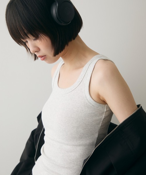 full/fill.(フルフィル)の「amesuri rib tank/アメスリリブタンク(タンクトップ・レディース・ライトグレー/アイボリー/ネイビー/ブラウン・FREE)」の3枚目の写真