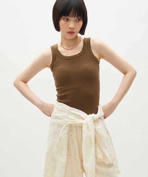 full/fill.(フルフィル)の「amesuri rib tank/アメスリリブタンク(タンクトップ・レディース・ライトグレー/アイボリー/ネイビー/ブラウン・FREE)」の11枚目の写真