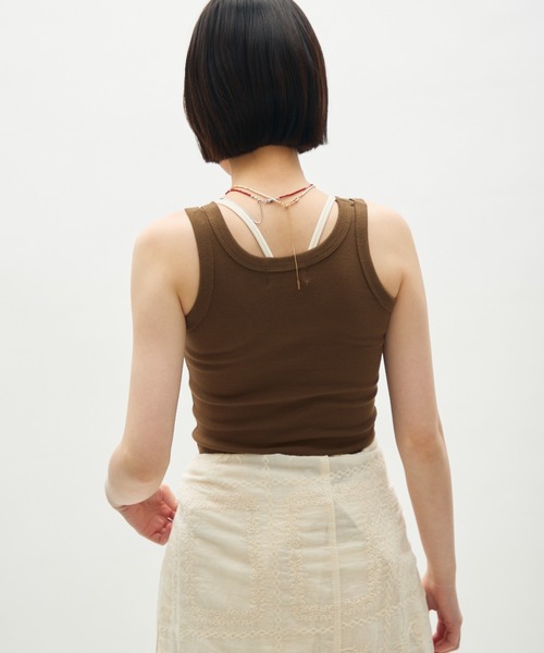 full/fill.(フルフィル)の「amesuri rib tank/アメスリリブタンク(タンクトップ・レディース・ライトグレー/アイボリー/ネイビー/ブラウン・FREE)」の13枚目の写真