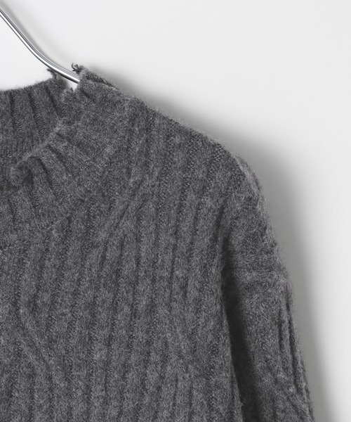 LAND MUSEUM(ランドミュージアム)の「LAND MUSEUM/ダメージヘンリーニット(ニット/セーター・メンズ・グレー/ブラック・MEDIUM/LARGE)」の17枚目の写真