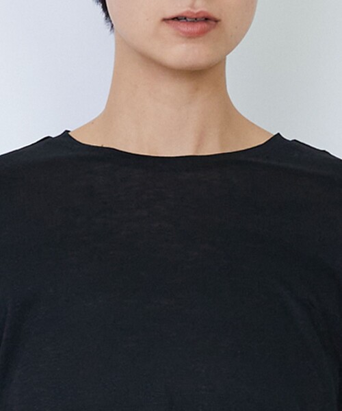 LOISIR(ロワズィール)の「リネンレーヨン天竺クルーネックプルオーバー(Tシャツ/カットソー・レディース・ブラック/オフホワイト/グレイッシュブルー・FREE)」の10枚目の写真