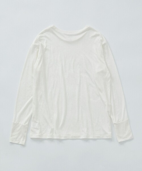 LOISIR(ロワズィール)の「リネンレーヨン天竺クルーネックプルオーバー(Tシャツ/カットソー・レディース・ブラック/オフホワイト/グレイッシュブルー・FREE)」の14枚目の写真