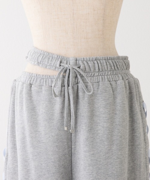 one after another NICE CLAUP（ワンアフターアナザーナイスクラップ）の「サイドカットレースアップスウェットパンツ/SMサイズ【セットアップスウェットあり】（スウェットパンツ・レディース・ブラック/杢グレー/ピンク・SMALL/MEDIUM）」の5枚目の写真