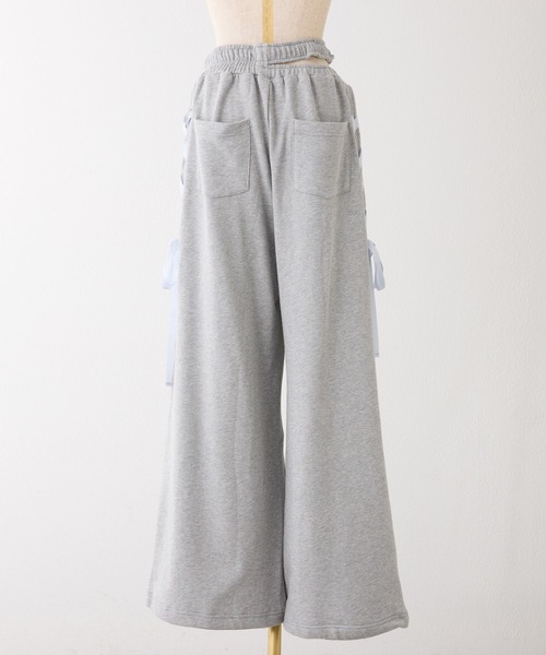 one after another NICE CLAUP（ワンアフターアナザーナイスクラップ）の「サイドカットレースアップスウェットパンツ/SMサイズ【セットアップスウェットあり】（スウェットパンツ・レディース・ブラック/杢グレー/ピンク・SMALL/MEDIUM）」の9枚目の写真