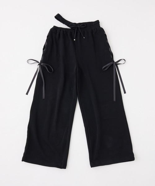 one after another NICE CLAUP（ワンアフターアナザーナイスクラップ）の「サイドカットレースアップスウェットパンツ/SMサイズ【セットアップスウェットあり】（スウェットパンツ・レディース・ブラック/杢グレー/ピンク・SMALL/MEDIUM）」の14枚目の写真