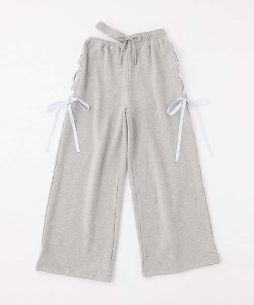 one after another NICE CLAUP（ワンアフターアナザーナイスクラップ）の「サイドカットレースアップスウェットパンツ/SMサイズ【セットアップスウェットあり】（スウェットパンツ・レディース・ブラック/杢グレー/ピンク・SMALL/MEDIUM）」の15枚目の写真