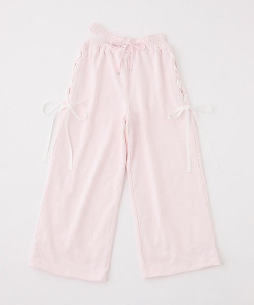 one after another NICE CLAUP（ワンアフターアナザーナイスクラップ）の「サイドカットレースアップスウェットパンツ/SMサイズ【セットアップスウェットあり】（スウェットパンツ・レディース・ブラック/杢グレー/ピンク・SMALL/MEDIUM）」の16枚目の写真