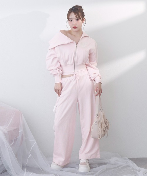 one after another NICE CLAUP（ワンアフターアナザーナイスクラップ）の「サイドカットレースアップスウェットパンツ/SMサイズ【セットアップスウェットあり】（スウェットパンツ・レディース・ブラック/杢グレー/ピンク・SMALL/MEDIUM）」の22枚目の写真